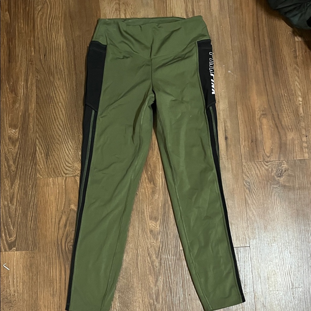 PINK Victoria's Secret Olive and Black Leggings